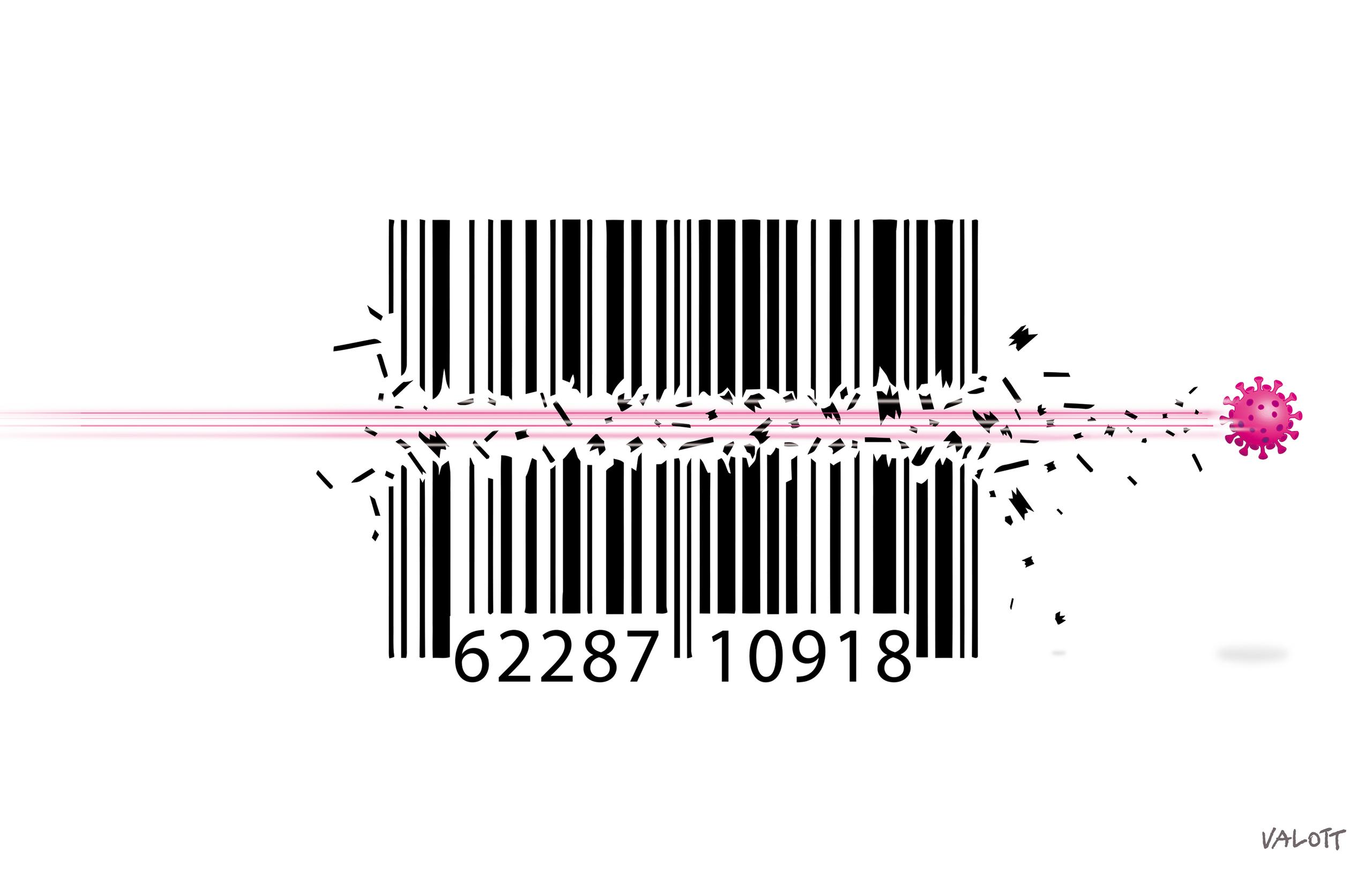 Code barre cassé par un virus