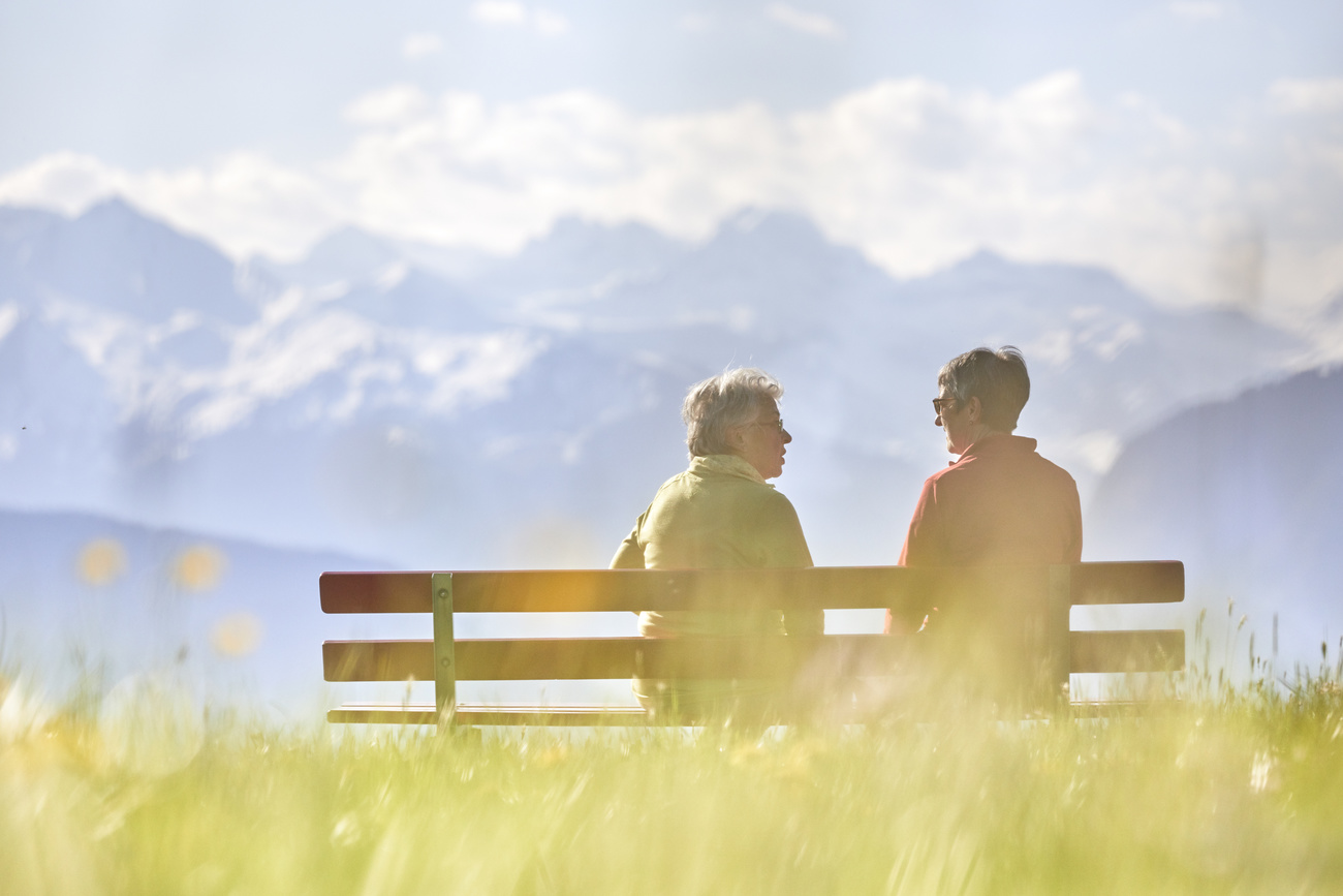 Two women sitting together