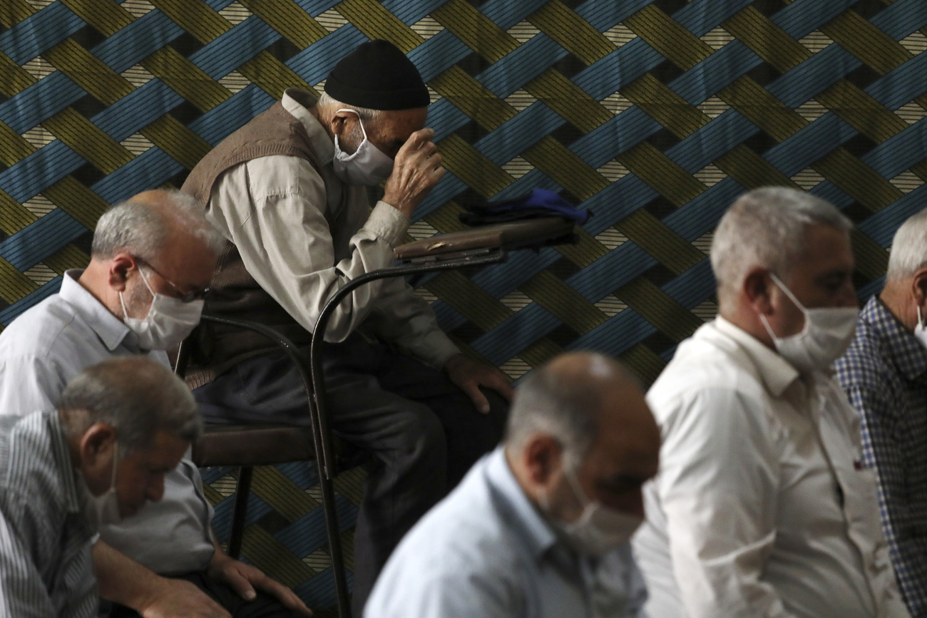 masked worshippers in Iran