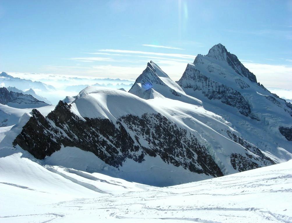 Agassizhorn peak and Finsteraarhorn