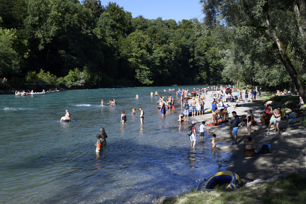 river with people swimming