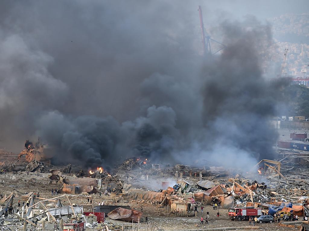 Quartier dévasté par une explosion.