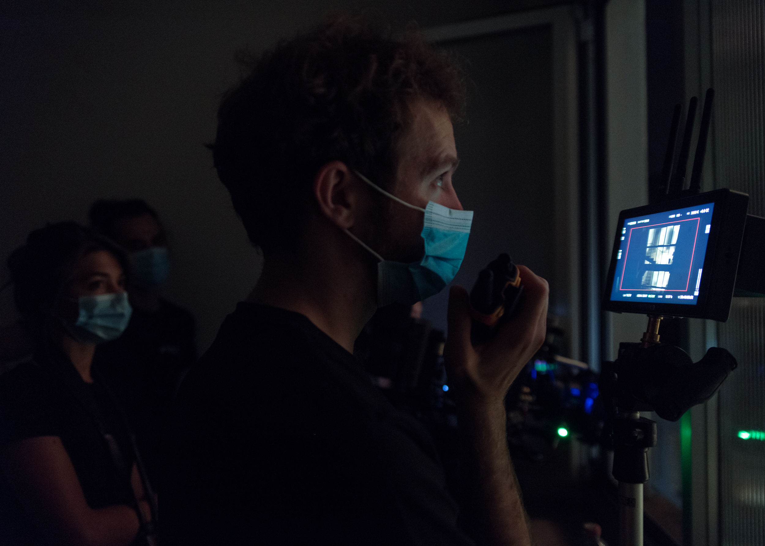 A film director behind the camera