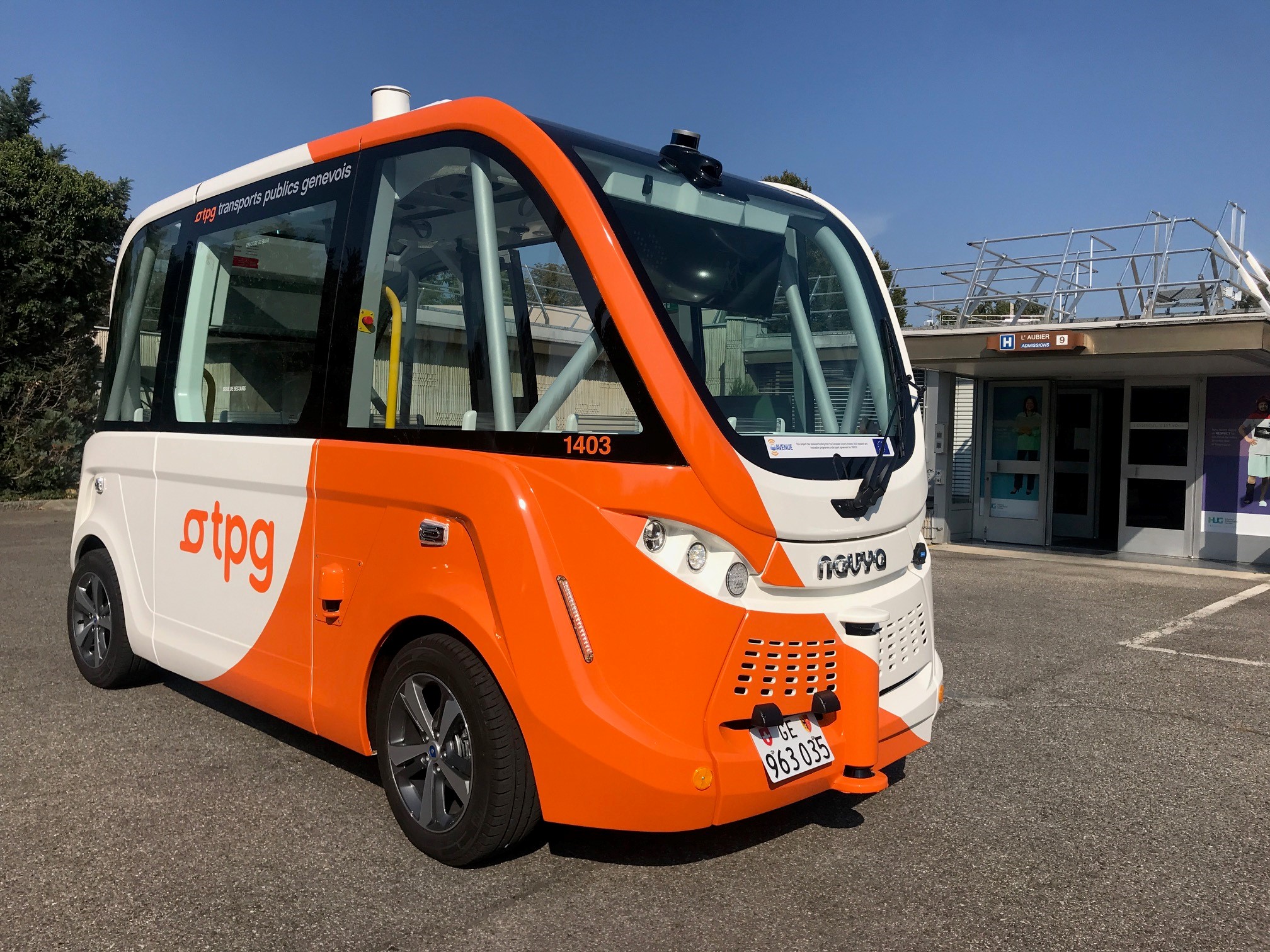 Un bus autonome des TPG.