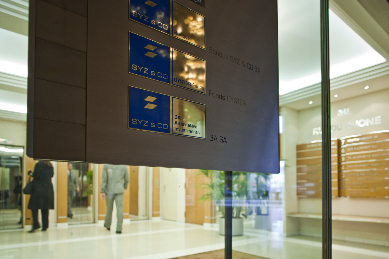 The entrance to the Bank Syz in Geneva