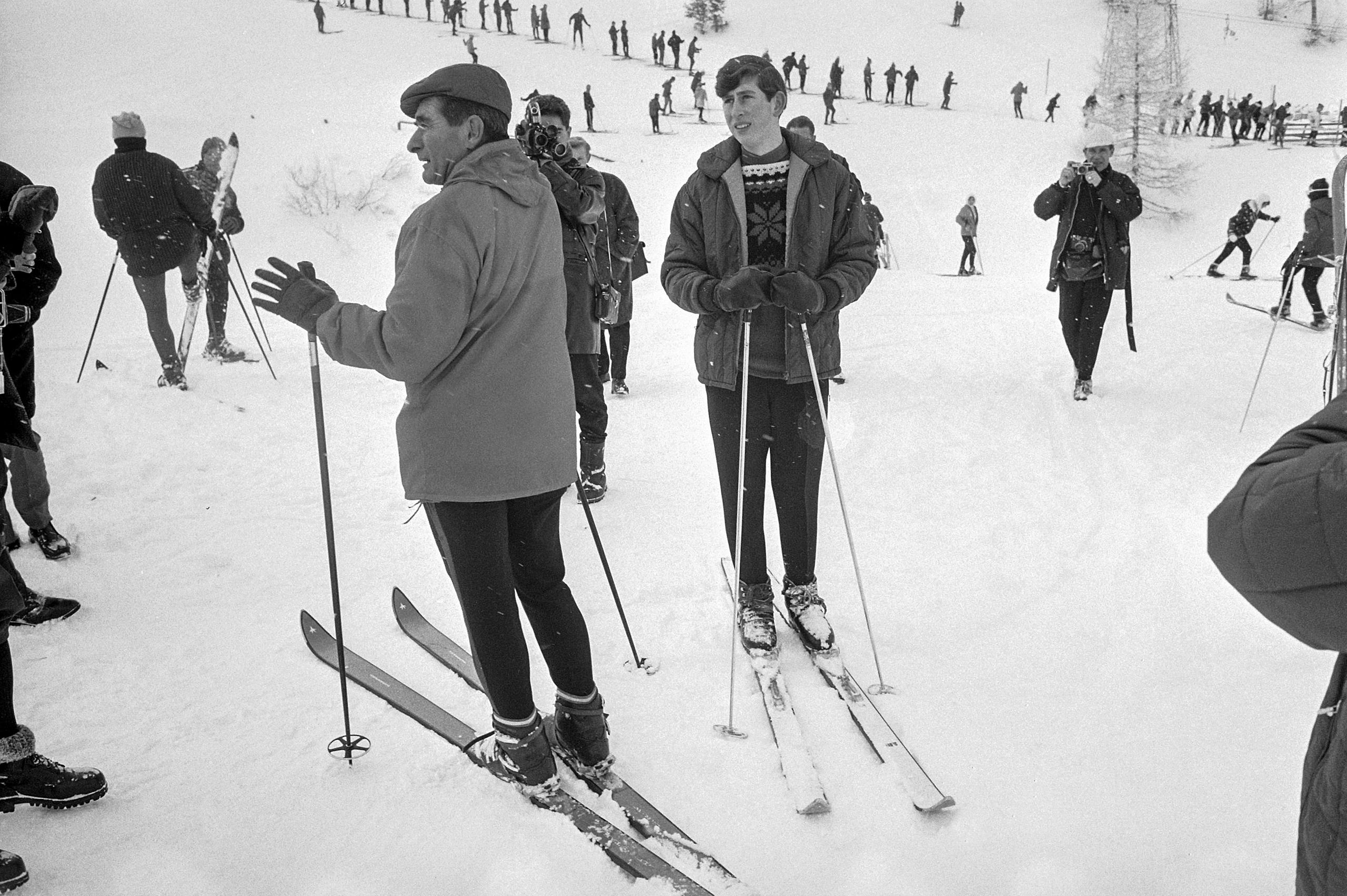 A young Prince Charles on the ski slopes