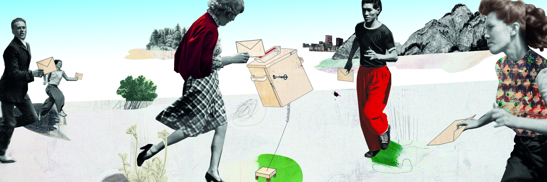 illustrazione che raffigura delle persone che si recano alle urne