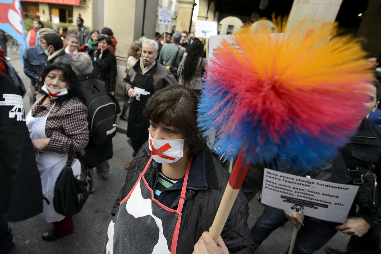 Manif personnel de maison à Genève