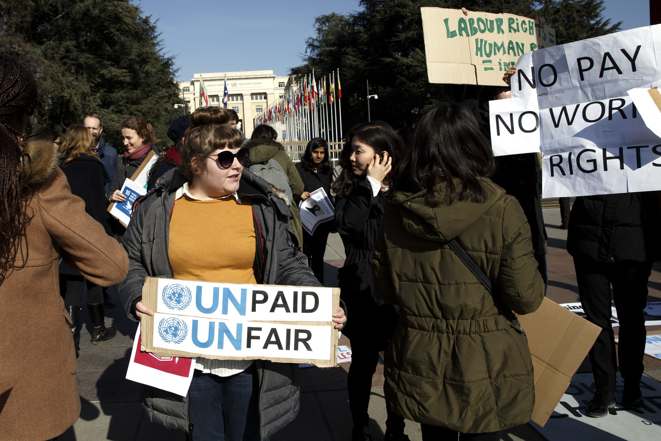 interns protesting labour conditions