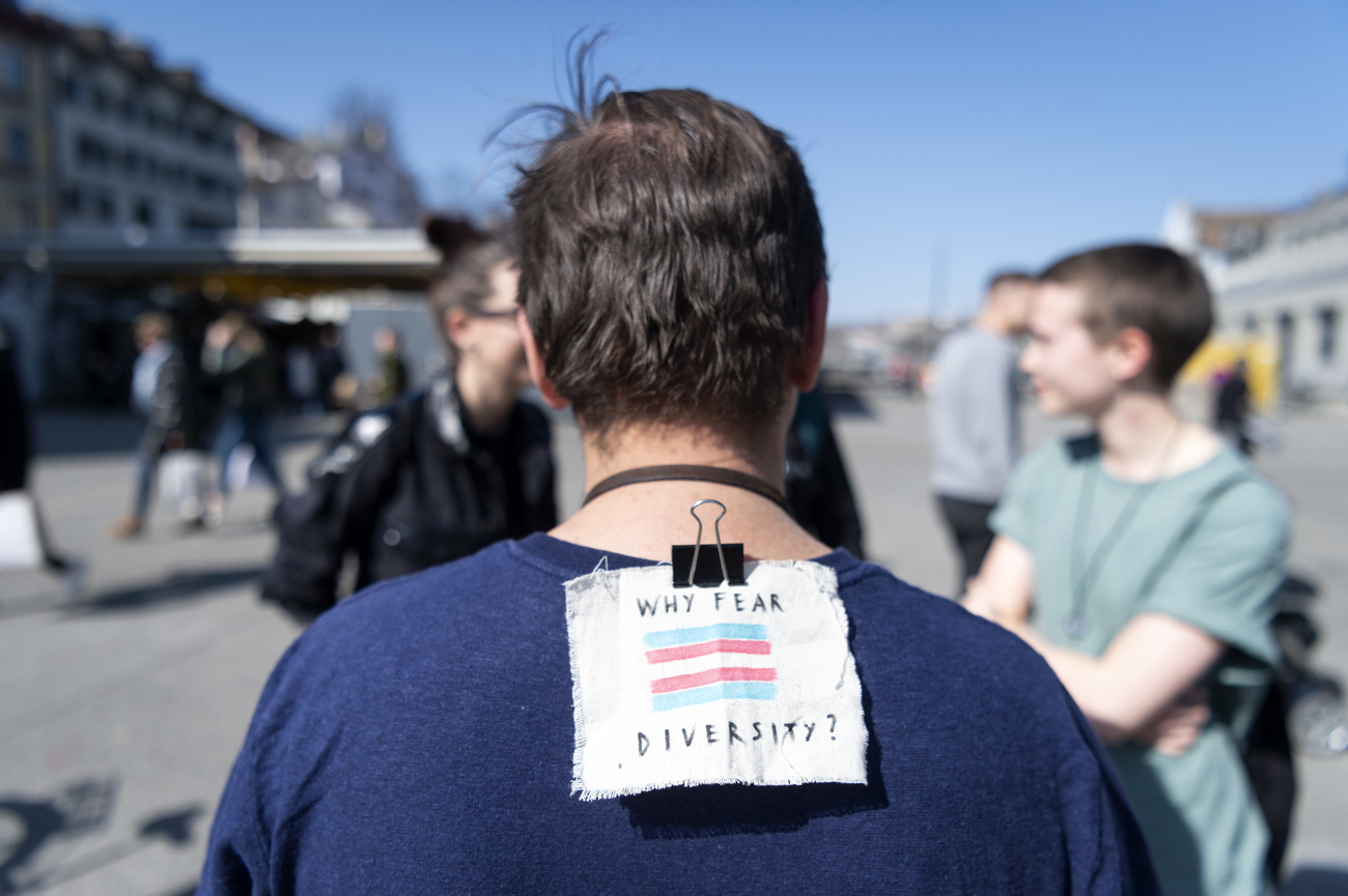 Une manifestation pour les droits des personnes transgenres à Zurich en mars 2019.