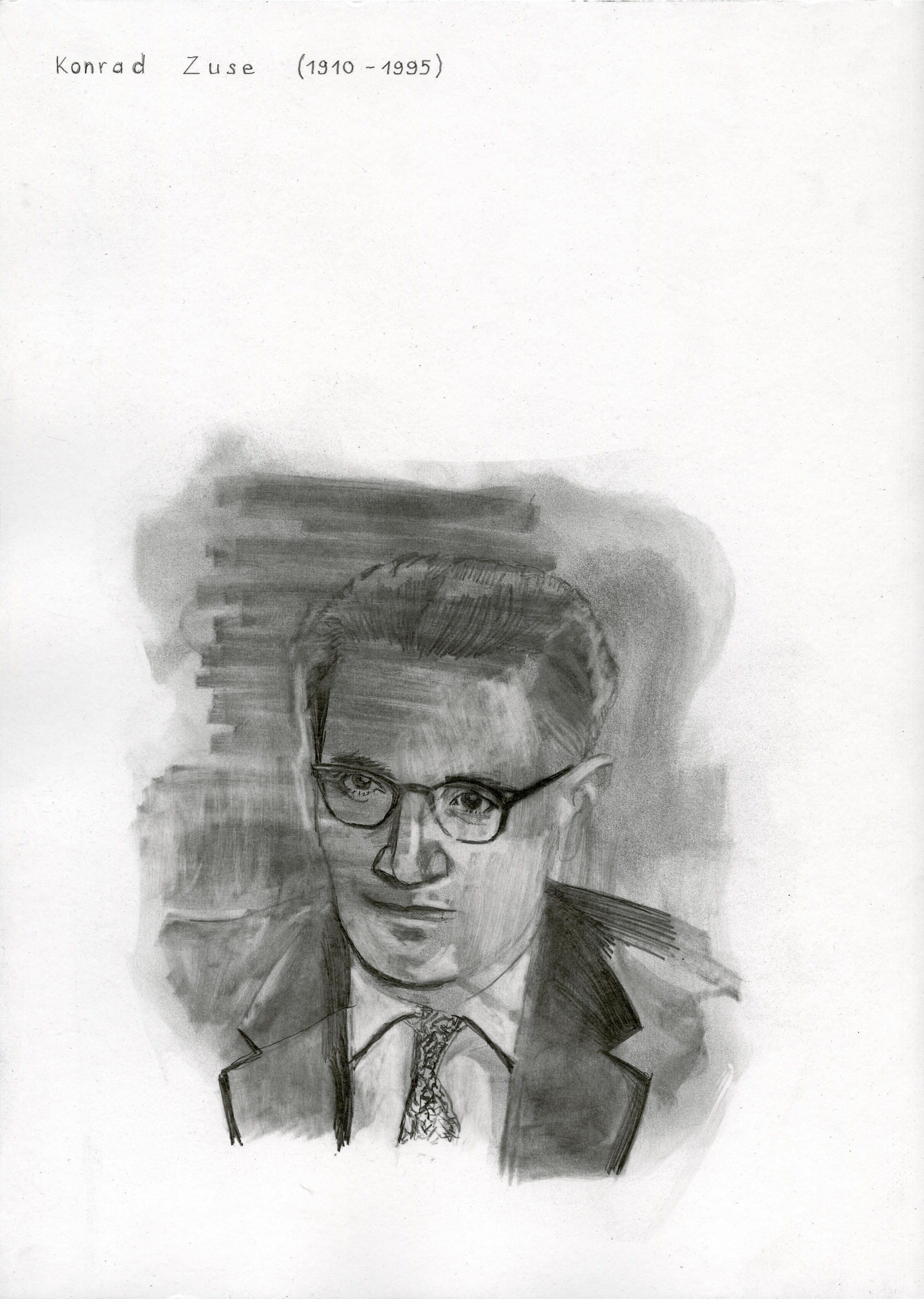 Konrad Zuse als Portrait von Marc Bauer