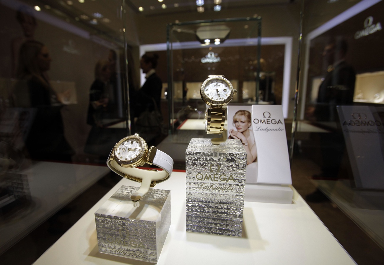 Watches on display in window