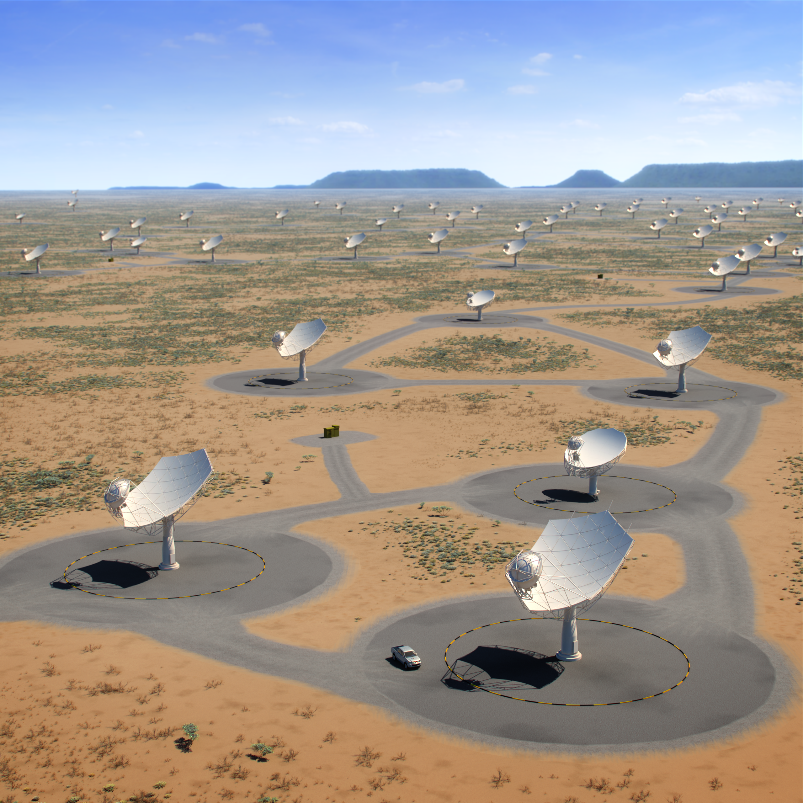 Viele Radioteleskop-Antennen