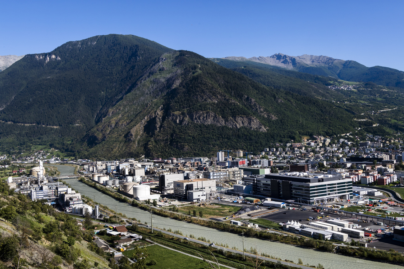 Vista de las instalaciones de Lonza en Visp, Suiza.