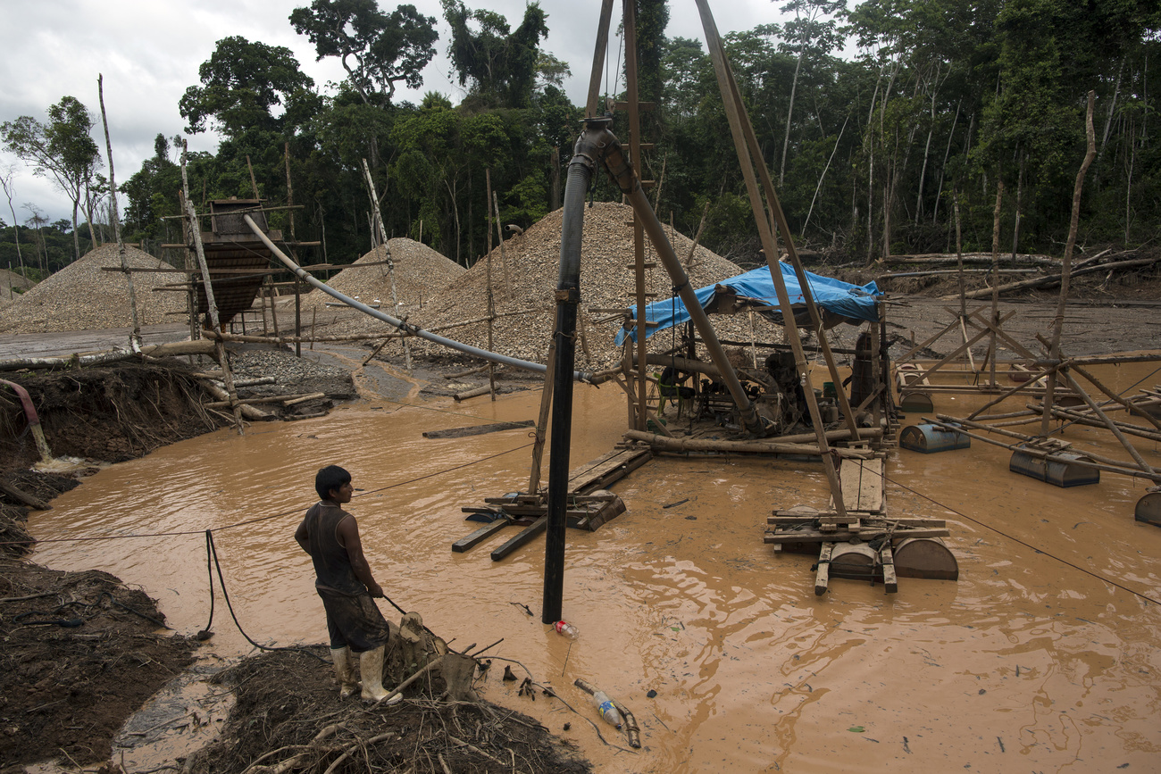 Illegal gold mining in the Madre de Dios region of Peru