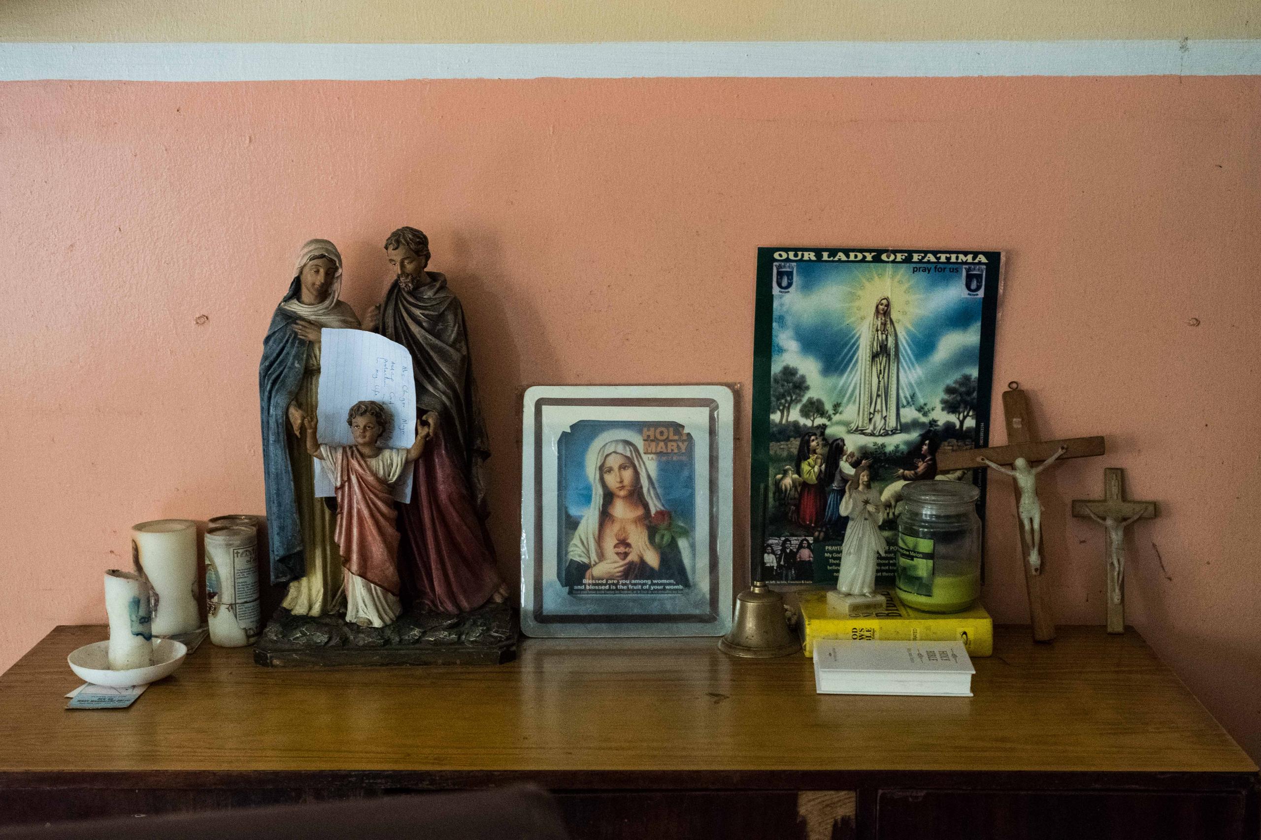 An alter in someones home.