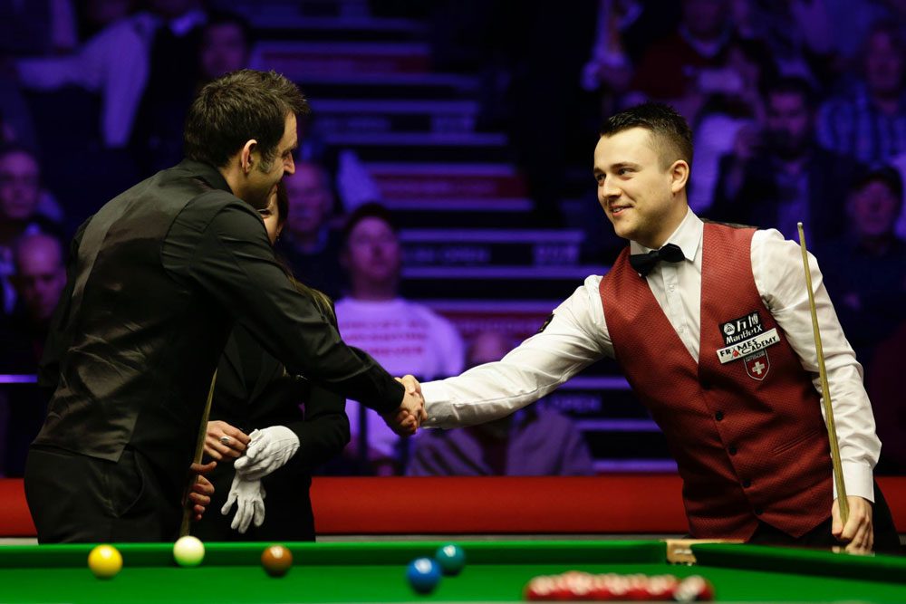 Alex Ursenbacher com Ronnie O Sullivan