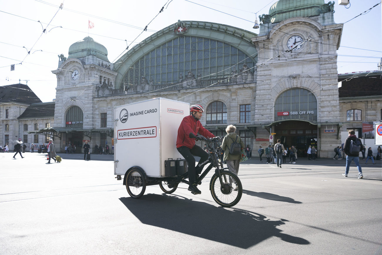 man with cargo-bike