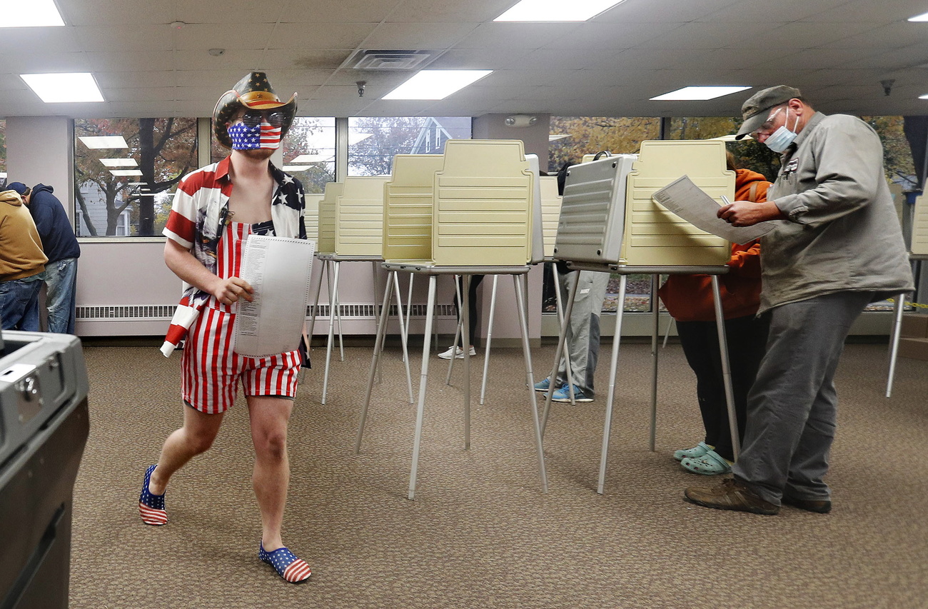 Early US voters in Ravenna, Ohio, on October 29, 2020. 