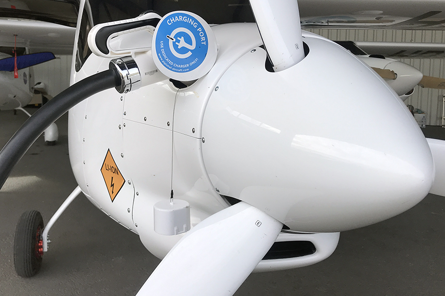 The two-seater Pipistrel Velis Electro electric plane.