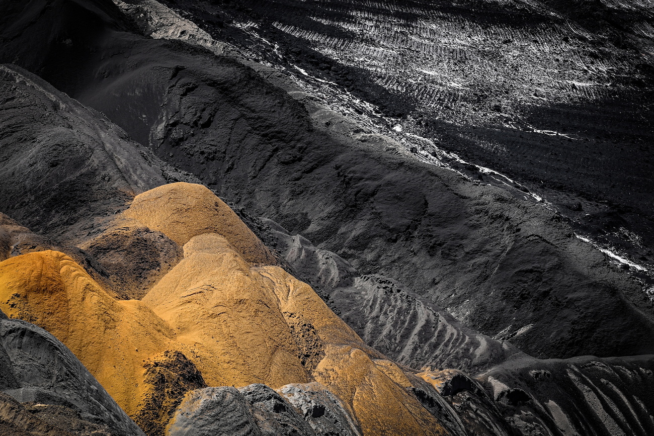 Layers of earth and coal from a distance