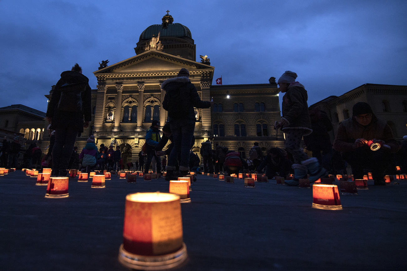 candles and parliament building