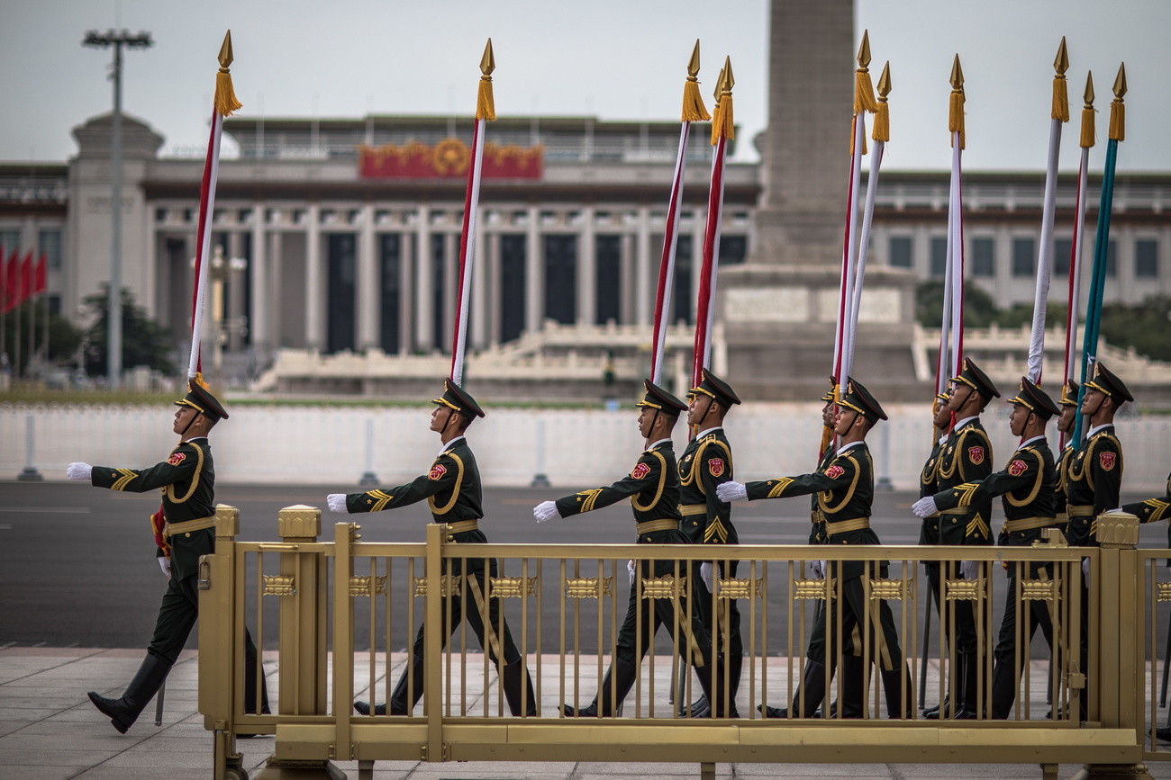 Chinese soldiers in formation