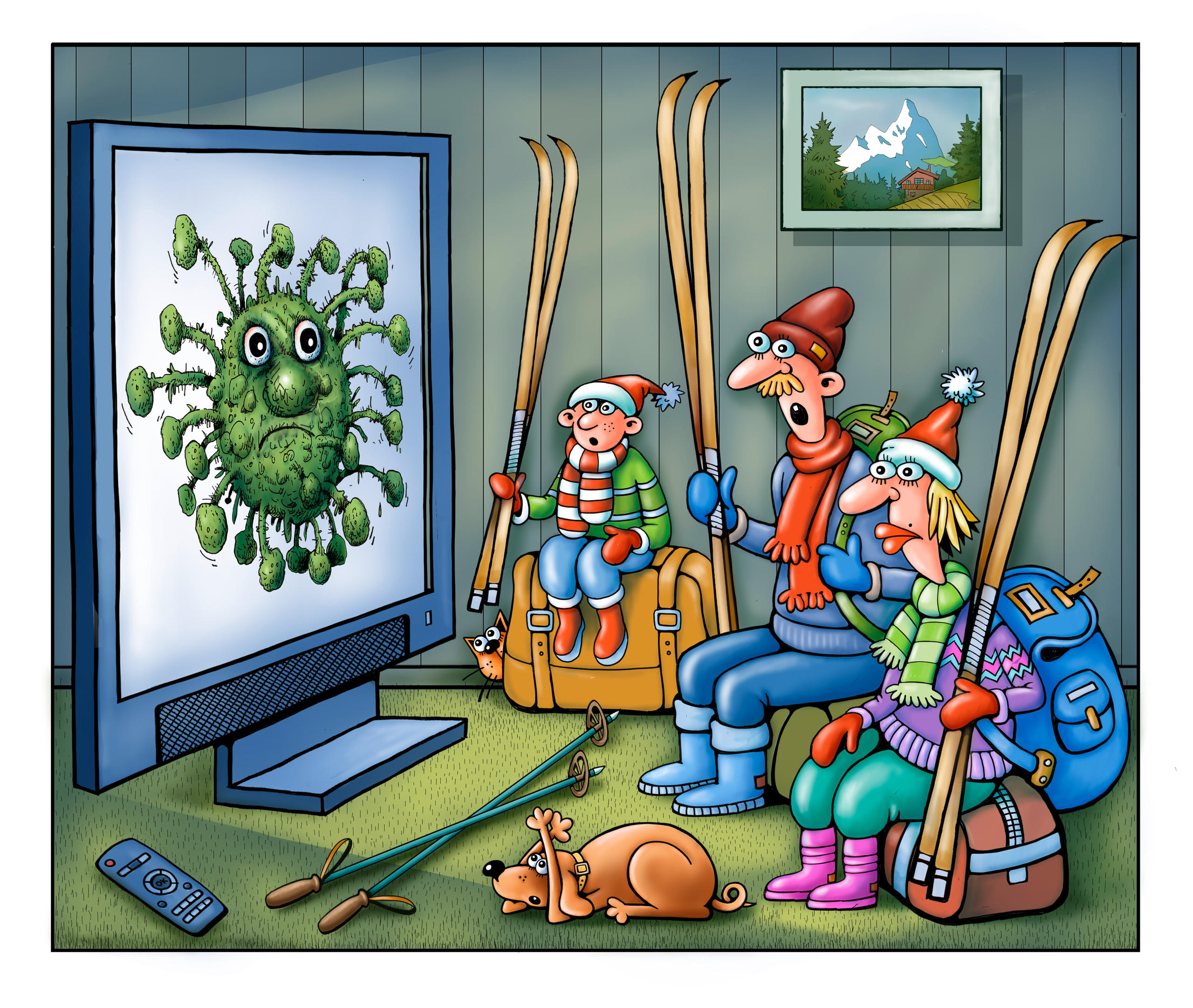 семья перед тв