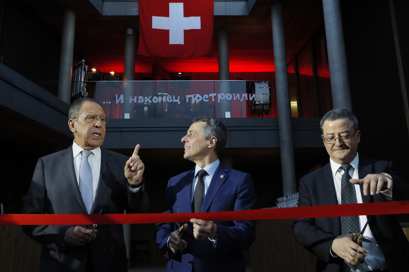 Der russische Aussenminister, Ignazio Cassis und Yves Rossier