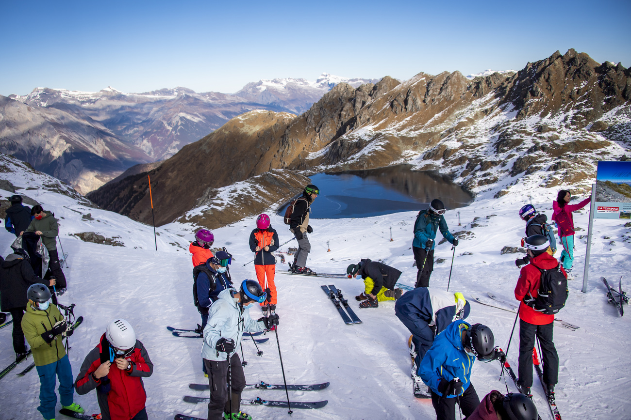 Skiers at Verbier, Switzerland