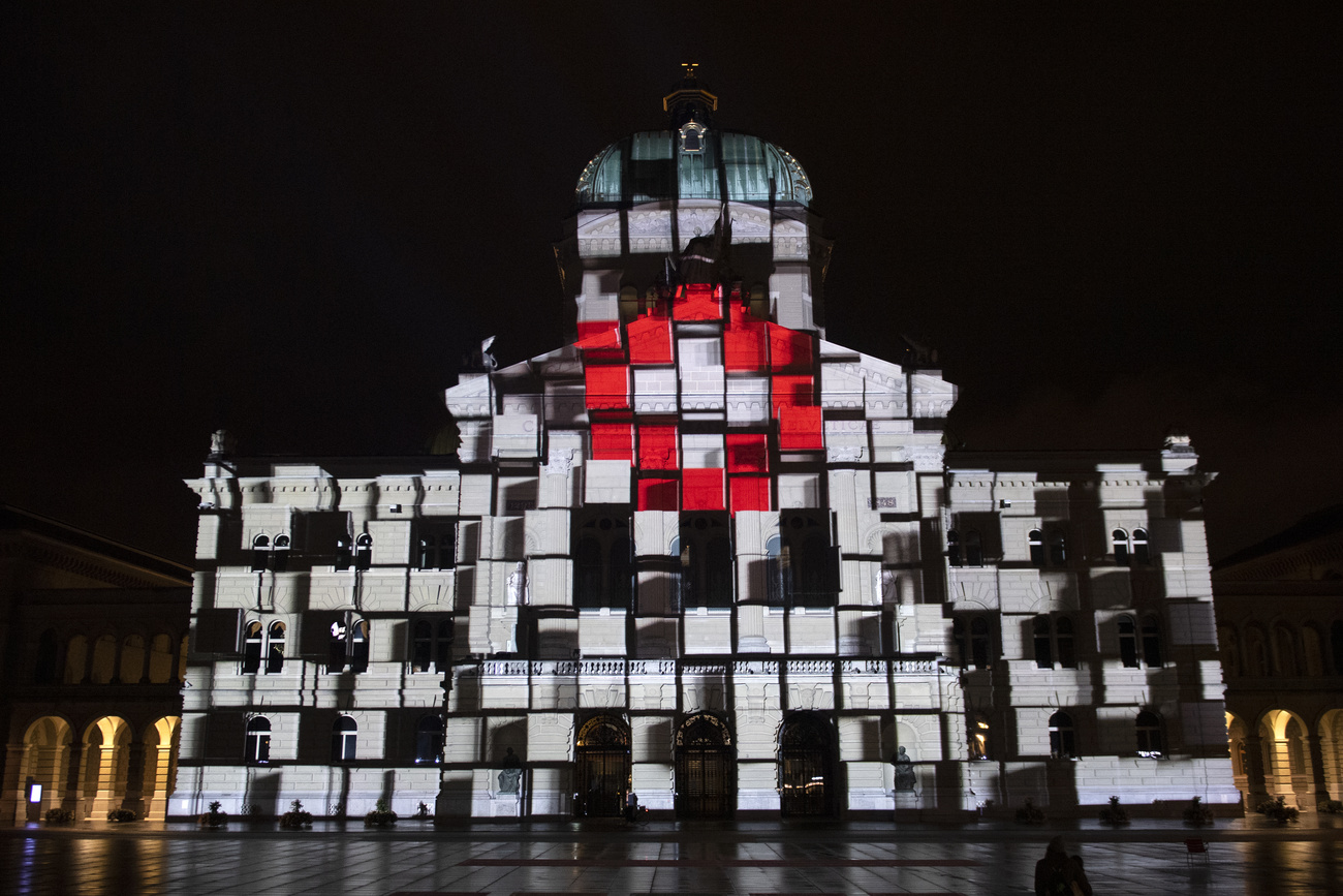 Bundeshaus beleuchtet