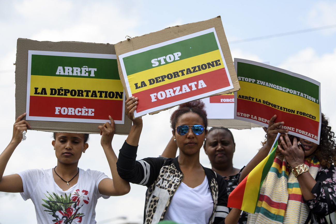 Demonstration against forced repatriation flights to Ethiopia