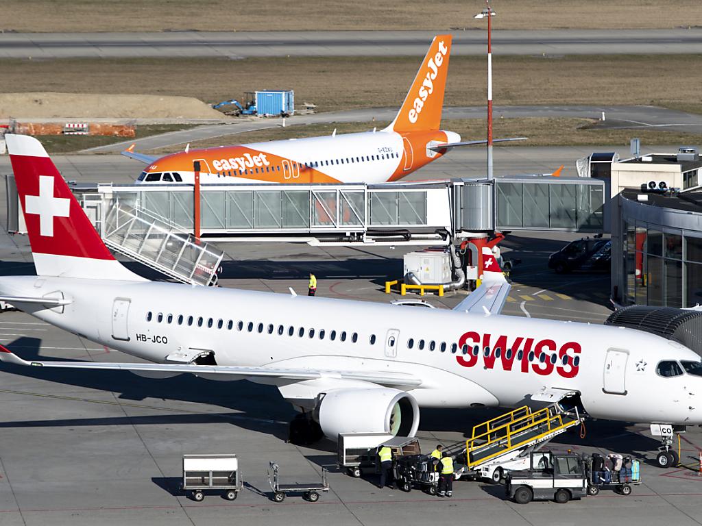 瑞士机场的飞机