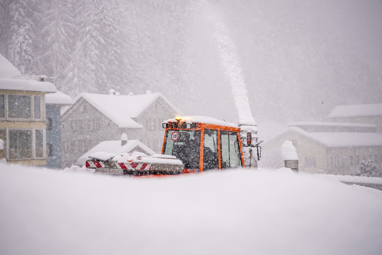 Snow blower in action