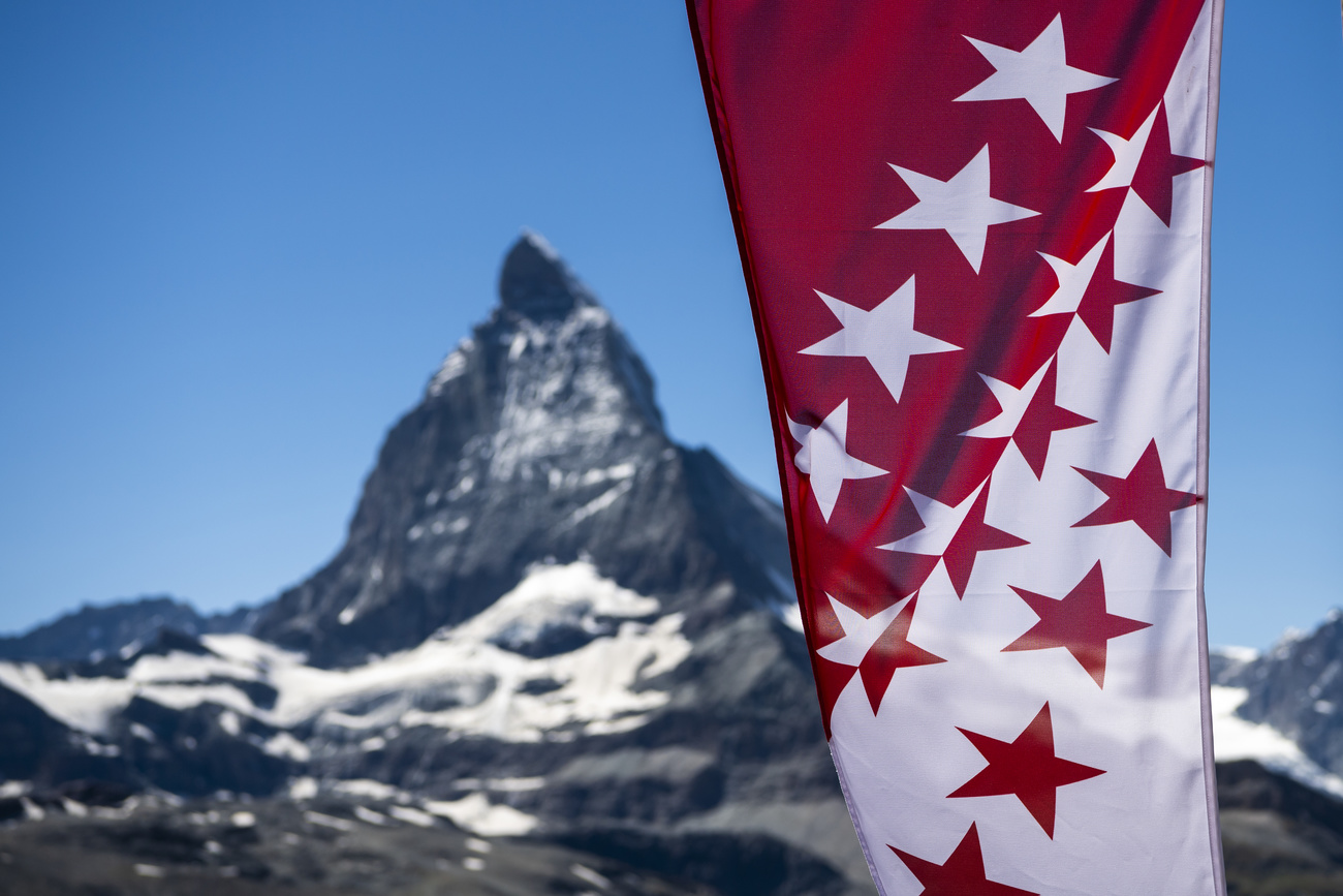 matterhorn and valais flag