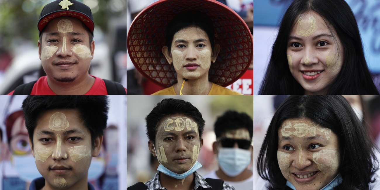 Manifestants au Myanmar