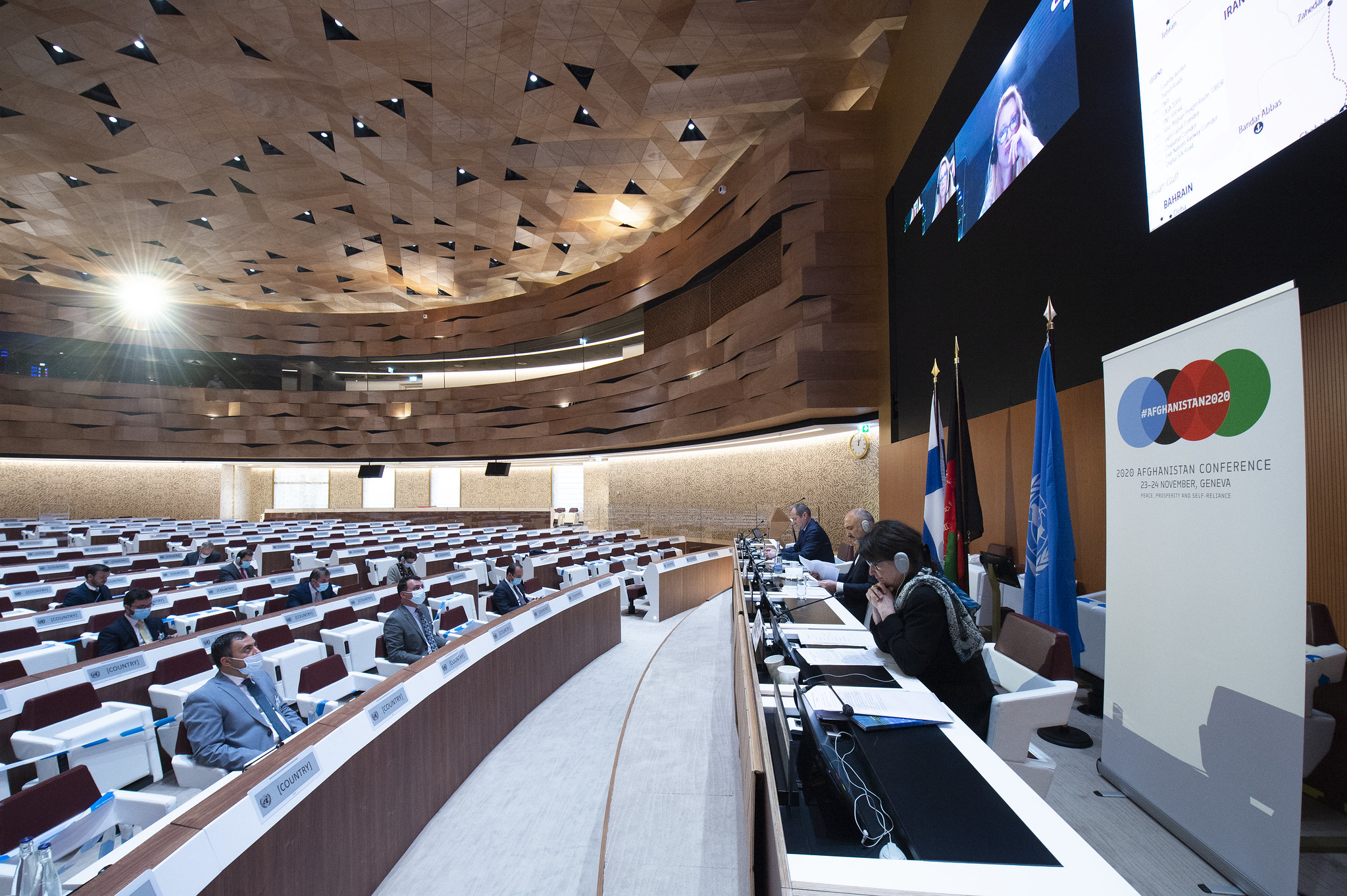 Afghanistan Conference via a video message, Palais des Nations. 23 November 2020. 