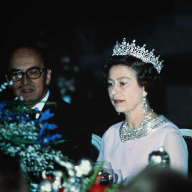 Reine d Angleterre en compagnie du président de la Confédération suisse
