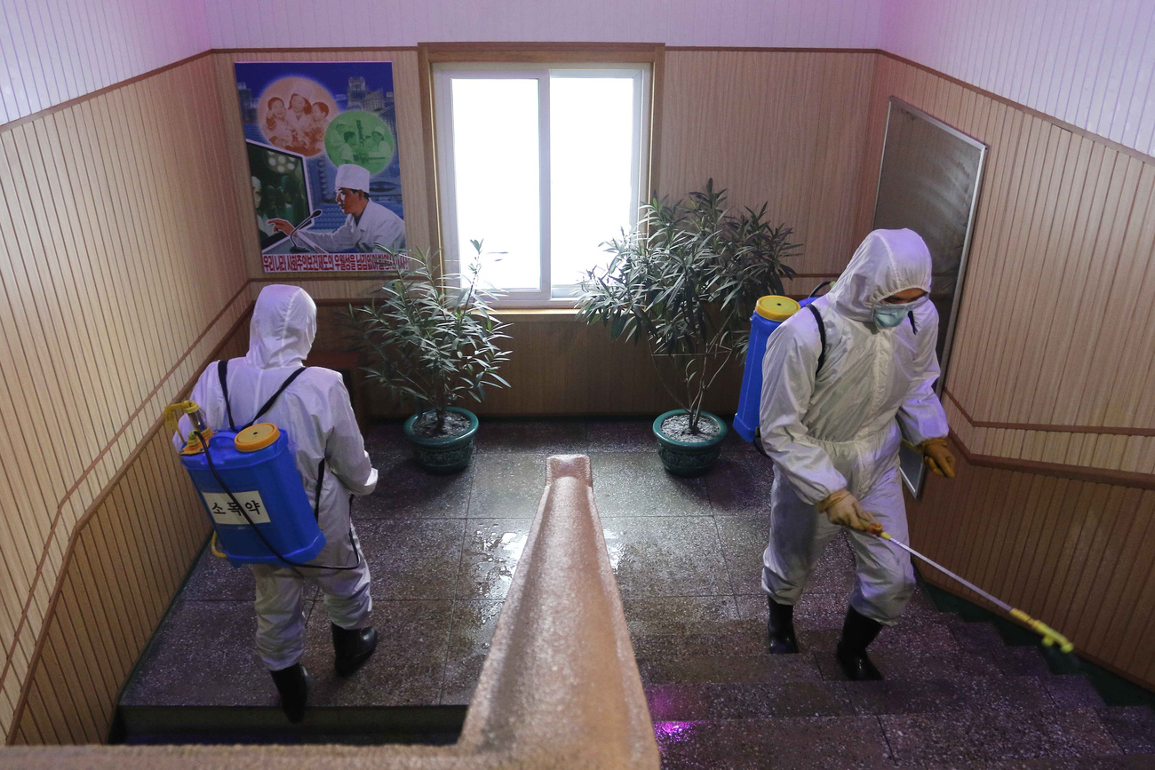 disinfecting in North Korea