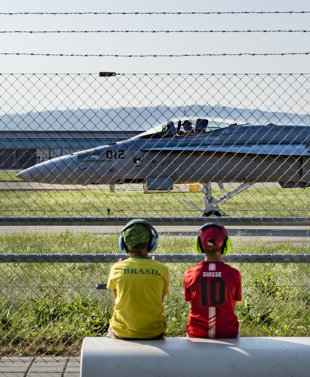 Young plane spotters