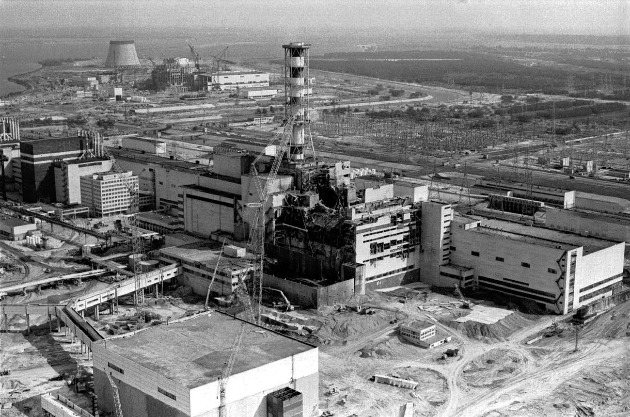Der Reaktor in Tschernobyl nach der Katastrophe