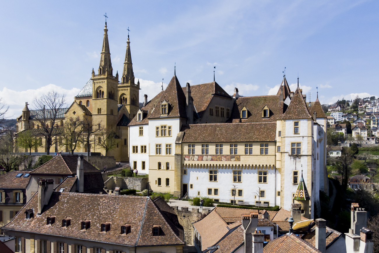 Il castello di Neuchâtel, sede del governo e del parlamento cantonale.