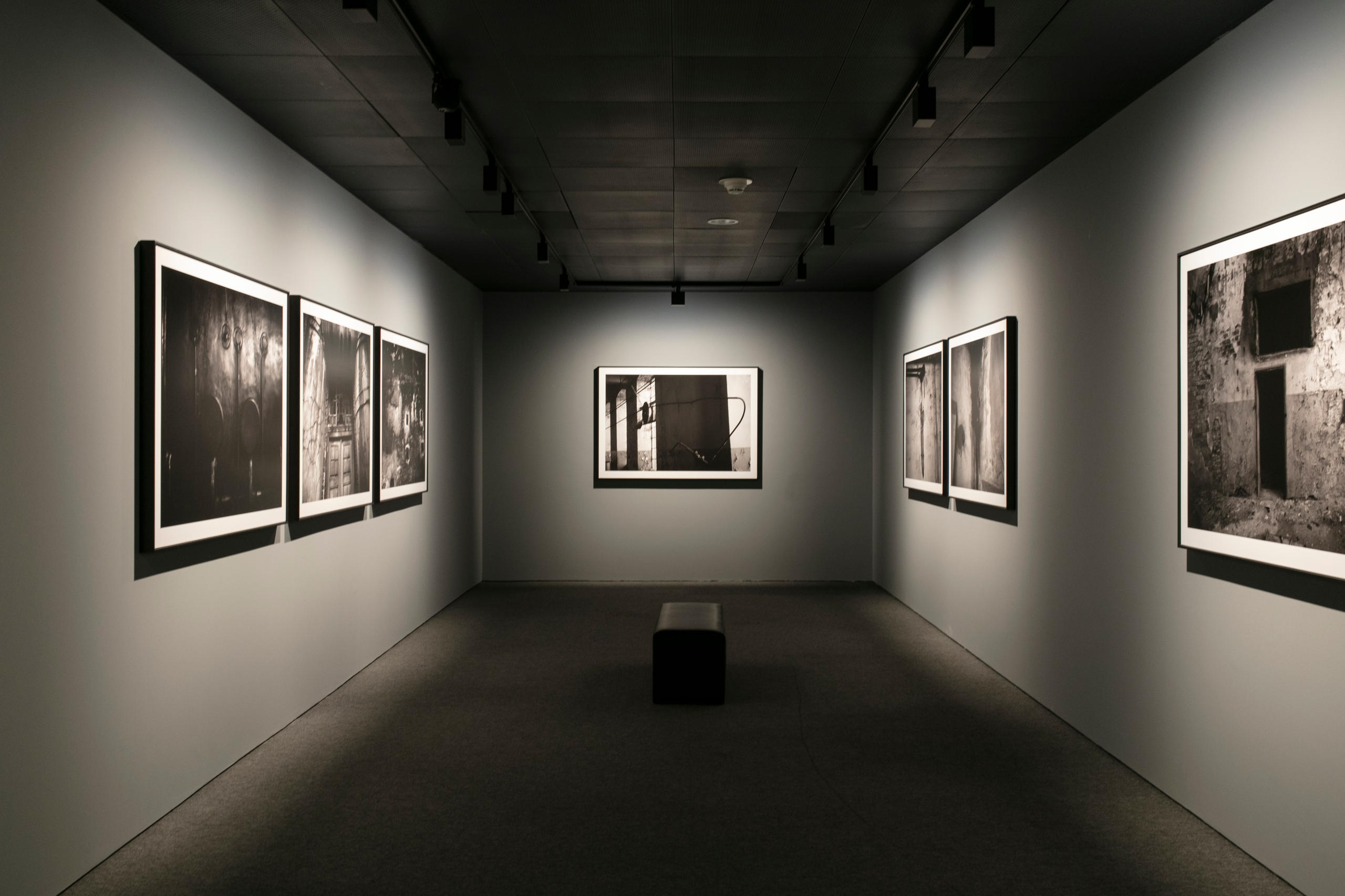 صور فوتوغرافية معروضة على جدران قاعة داخل متحف