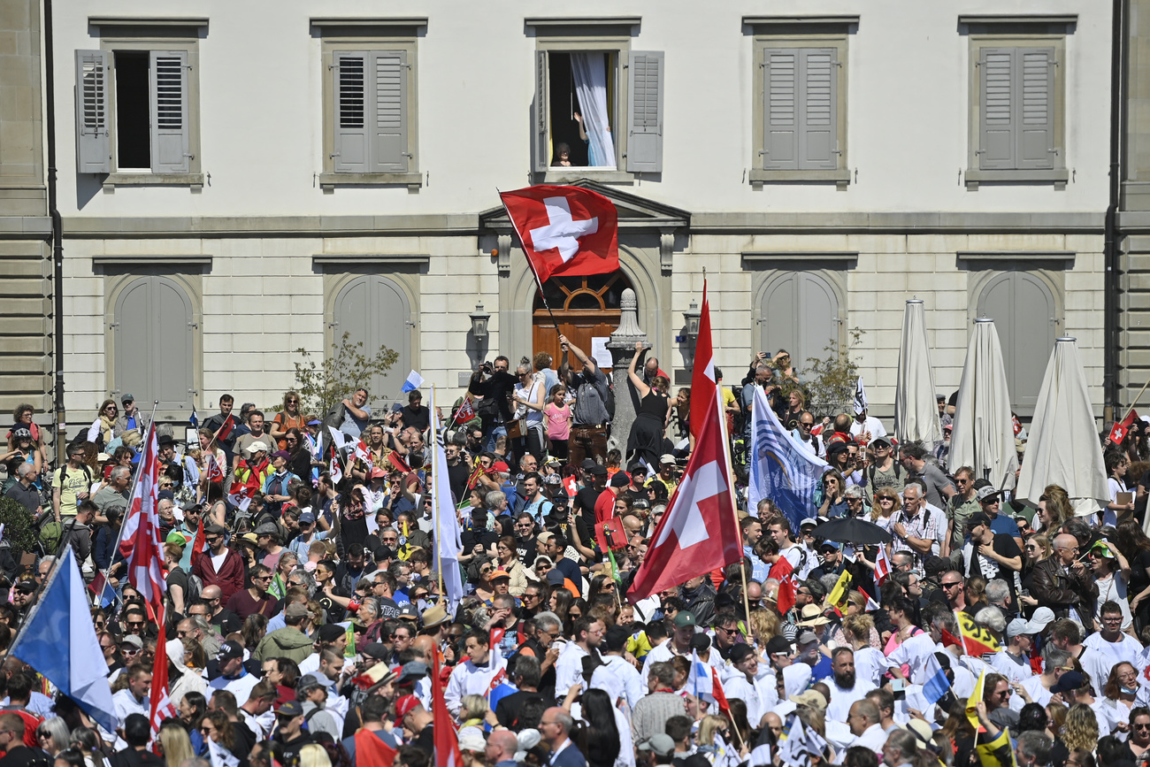 illegal demonstration in Rapperswil-Jona