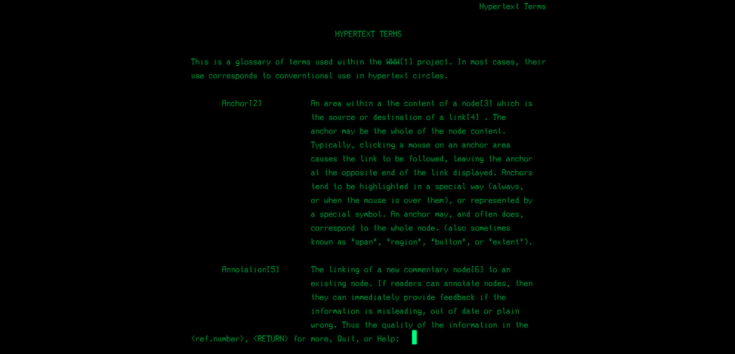 Screenshot der ersten Webseite