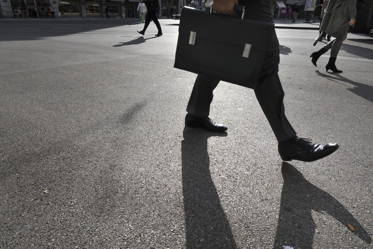 man walking with briefcase