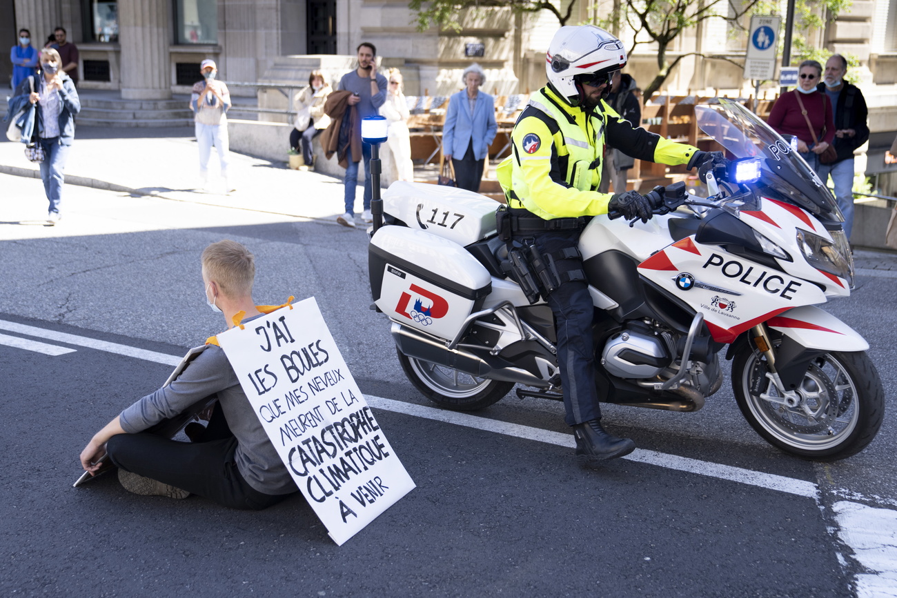 person blocking road