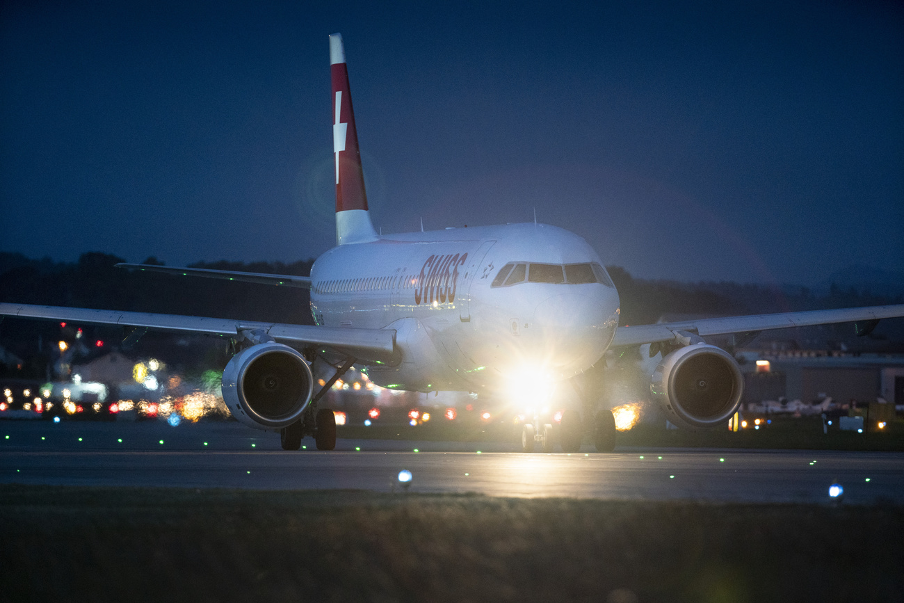 Un aereo Swiss pronto al decollo