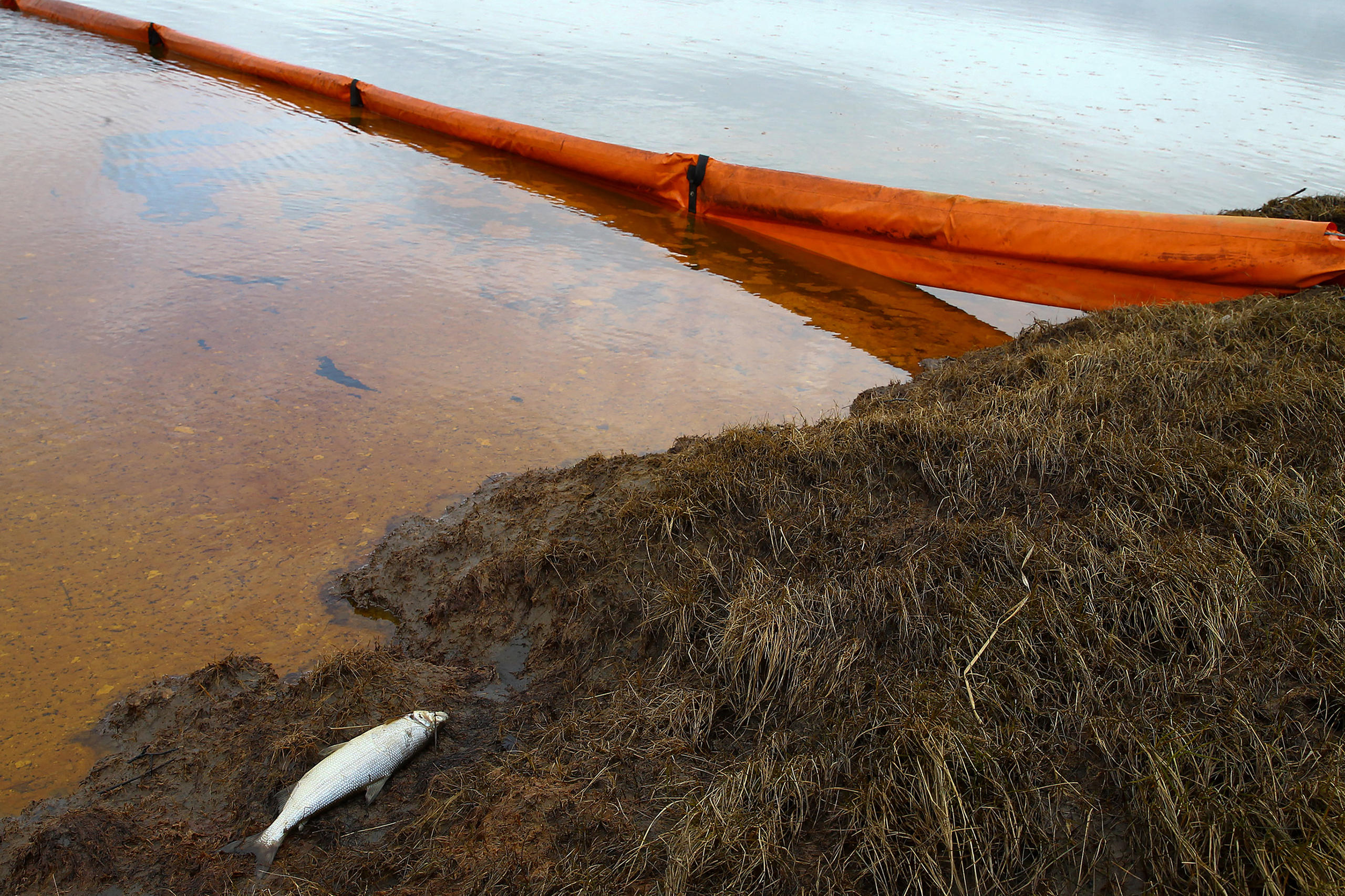 floating dam to prevent the spread of oil fuel