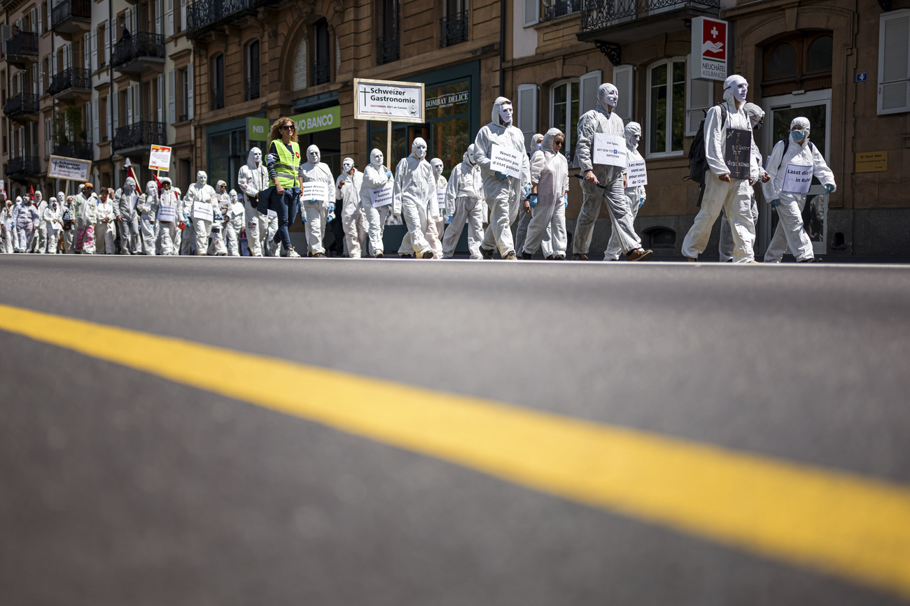 Silent Protest marchers in the streets